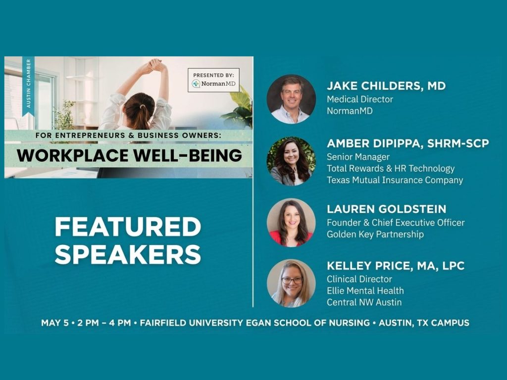 Join Me at the Greater Austin Chamber Workplace Wellbeing Panel